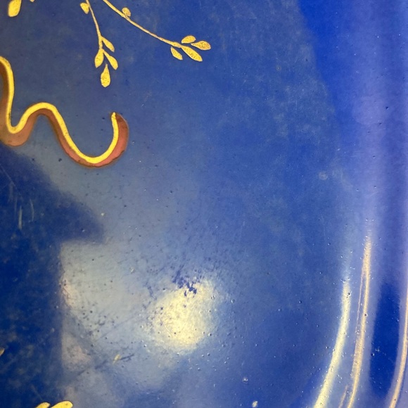 Rare Antique M Redon Limoges Cobalt Blue Gold Embossed 9” Plate France 1850-1899 - Picture 4 of 5